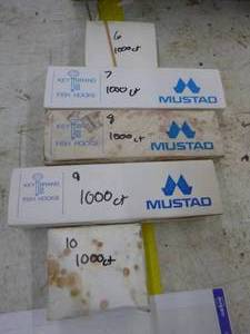 lot 288 image: Lot of (5 Boxes) Mustad Fish Hooks 1000-count