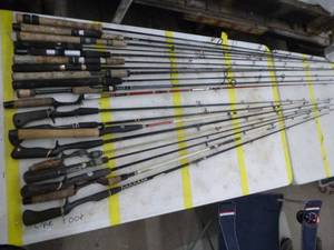 lot 365 image: Lot of (20) Fishing Rods  with Bait Caster (x10), Open Face (x10)