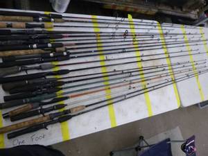 lot 359 image: Lot of (20) Fishing Rods  with Bait Caster (x10), Open Face (x10)