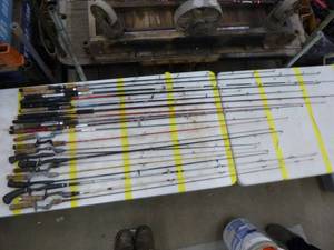 lot 351 image: Lot of (20) Fishing Rods  with Bait Caster (x10), Open Face (x10)