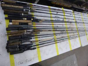 lot 345 image: Lot of (20) Fishing Rods  with Bait Caster (x10), Open Face (x10)