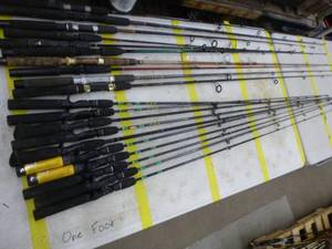 lot 354 image: Lot of (20) Fishing Rods  with Bait Caster (x10), Open Face (x10)