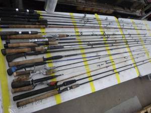 lot 349 image: Lot of (20) Fishing Rods  with Bait Caster (x10), Open Face (x10)