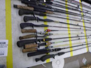 lot 350 image: Lot of (20) Fishing Rods  with Bait Caster (x10), Open Face (x10)