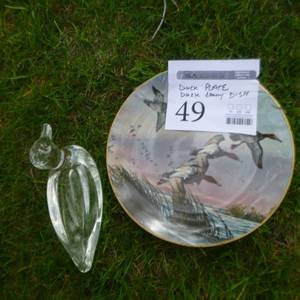 lot 49 image: Lot of (2) Duck Home Dcor - Collectible Plate, Candy Dish