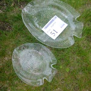 lot 51 image: Lot of (2) Glass Fish Plates