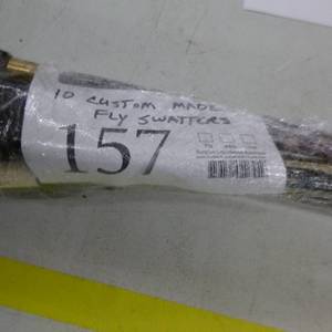 lot 157 image: Lot of (10) Custom Made Fishing Rod Fly Swatters