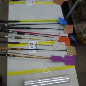 lot 159 image: Lot of (10) Custom Made Fishing Rod Fly Swatters