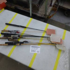 lot 161 image: Lot of (10) Custom Made Fishing Rod Fly Swatters