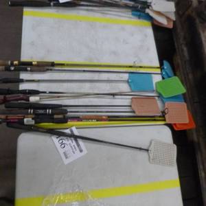 lot 166 image: Lot of (10) Custom Made Fishing Rod Fly Swatters