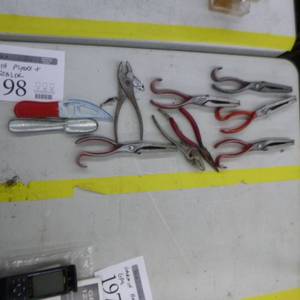 lot 198 image: Lot of (Approximately 10) Fish Pliers, Fish Scaler