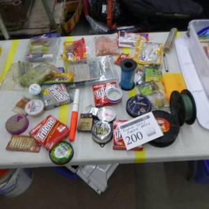 lot 200 image: Lot of Fishing Line, Fish Scale and Plastic Baits
