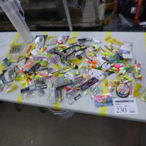 lot 230 image: Lot of Fishing Tackle  with Bobbers, Plastic Bait