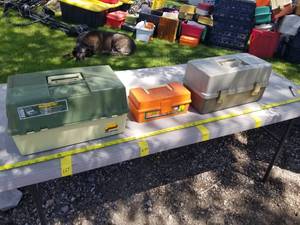 lot 109 image: Lot of (3) Plastic Fishing Tackle Boxes