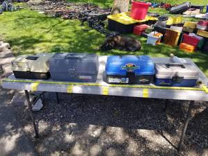 lot 112 image: Lot of (4) Plastic Fishing Tackle Boxes