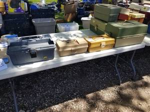 lot 113 image: Lot of (4) Plastic Fishing Tackle Boxes