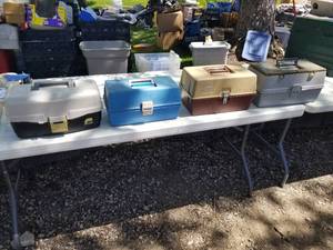 lot 117 image: Lot of (4) Plastic Fishing Tackle Boxes