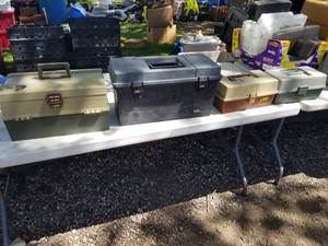 lot 124 image: Lot of (4) Plastic Fishing Tackle Boxes