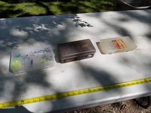 lot 130 image: Lot of (3) Plastic Fishing Tackle Organizer Cases