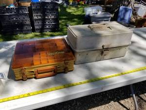 lot 140 image: Lot of (2) Plastic Fishing Tackle Boxes