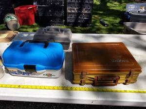 lot 141 image: Lot of (3) Plastic Fishing Tackle Boxes