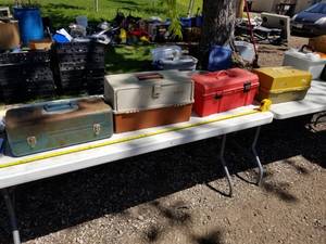 lot 144 image: Lot of (4) Fishing Tackle Boxes
