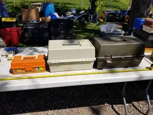 lot 148 image: Lot of (3) Plastic Fishing Tackle Boxes