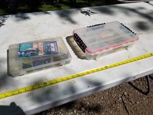 lot 152 image: Lot of (2) Plastic Fishing Tackle Organizer Cases
