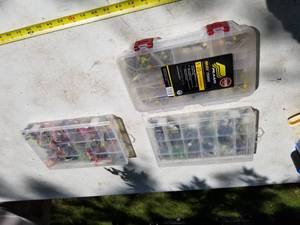 lot 153 image: Lot of (3) Plastic Fishing Tackle Organizer Cases