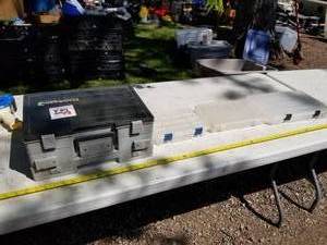 lot 155 image: Flambeau Fishing Tackle Suitcase  with Clear Plastic Tackle Organizer Cases (x3)