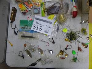 lot 518 image: Fishing Tackle  with Hooks, Lures, Nightcrawlers, Misc. Tackle