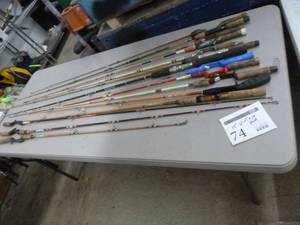 lot 74 image: Lot of (15) Vintage Fishing Rods