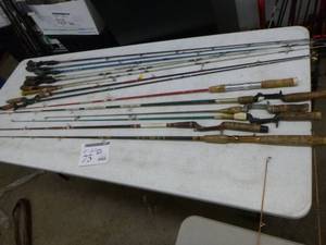 lot 75 image: Lot of (15) Vintage Fishing Rods
