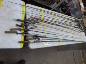 lot 79 image: Lot of (20) Vintage Fishing Rods