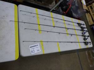 lot 82 image: Lot of (5) Fishing Rods with Reels