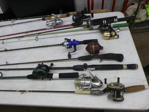 lot 85 image: Lot of (10) Fishing Rods with Reels