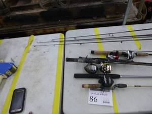 lot 86 image: Lot of (10) Fishing Rods with Reels