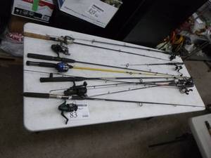 lot 83 image: Lot of (10) Fishing Rods with Reels
