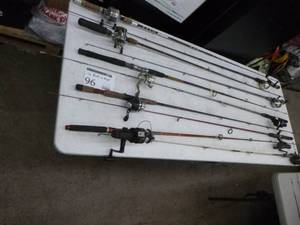 lot 96 image: Lot of (10) Fishing Rods with Reels