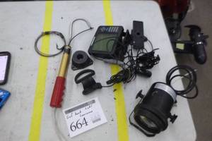 lot 664 image: Gaf Hook, Fishing Light, Lowrance X85 Fish Finder