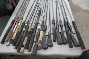 lot 525 image: Lot of (20) Fishing Rods  - Open Face (x10), Bait Caster (x10)