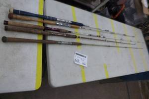 lot 68 image: Lot of (5) Vintage Catfish Fishing Rods