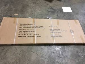 Husky 72 in. Solid Wood Top for Ready-to-Assemble 6 ft. Adjustable Height Workbench not used see pictures
