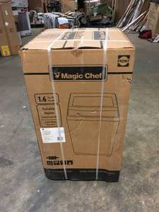 Magic Chef 1.6 cu. ft. Compact White Top Load Washing Machine, Portable with Stainless Steel Tub not used see pictures