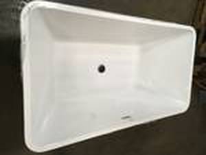Freestanding Bathtub - 59 in. White Acrylic Bathtub - Modern Stand Alone Tub by AKDY Slight  Damaged see pictures Customer Returns See Pictures