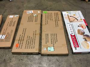 Lot with New Wall Shelves and Solid Wood worksurfaces 5 units total see pictures