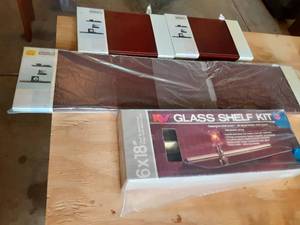 lot 53 image: Glass Shelf Kit in Plastic, Three W...
