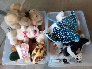 lot 122 image: (2) Totes of Stuffed Animals (Inclu...