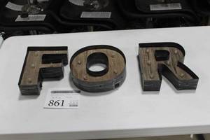 Lot of (3) MetalWood Lighted Letters 9H  with Letters F, O, R