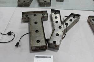 Lot of (2) Metal Lighted Letters 18H  with Letter T and Letter Y